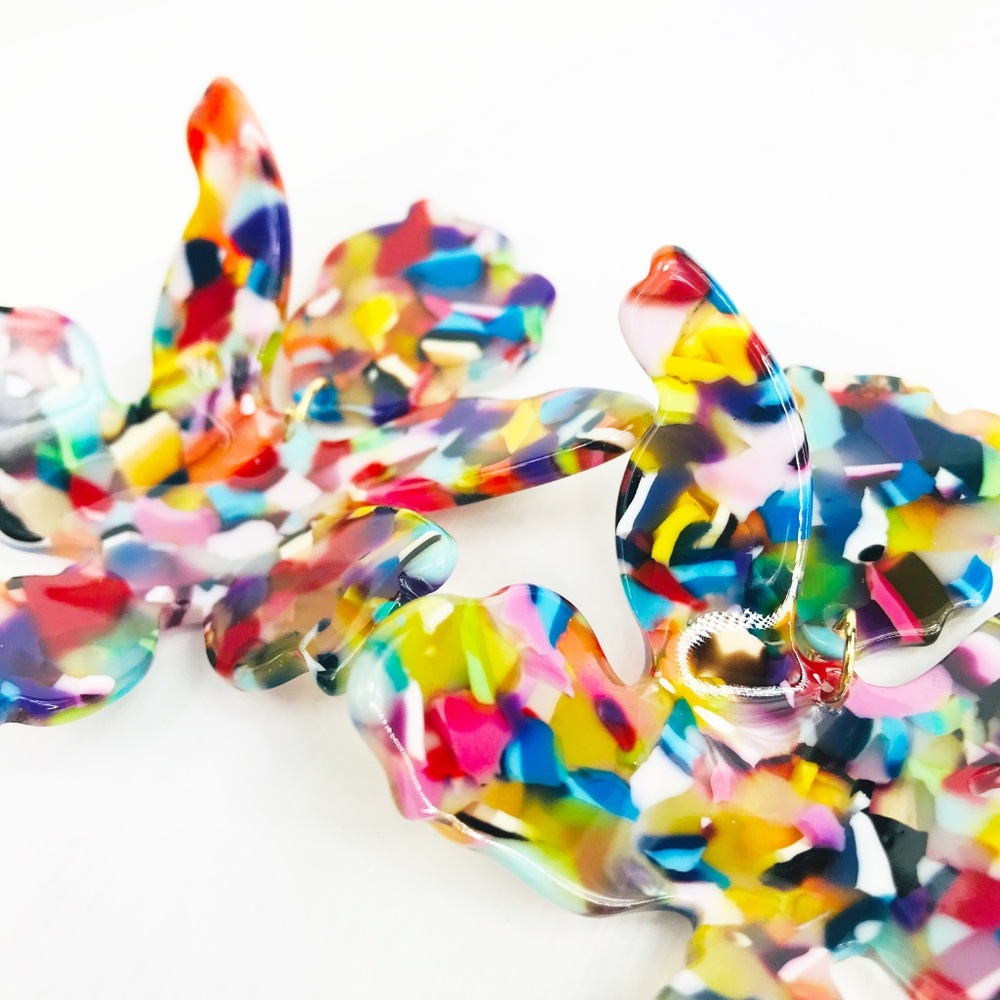 RESTOCKED Paper Lily Earrings in Multicolor - Picture 3 of 8